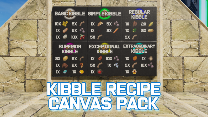 Kibble Recipe Canvas Pack - ARK Painting